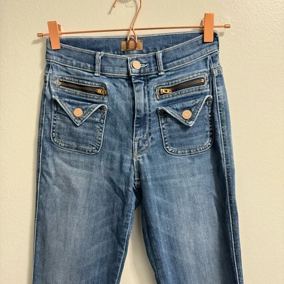 Mother Denim The Insider Crop Point Racing Hearts Size 24 - Picture 11 of 16